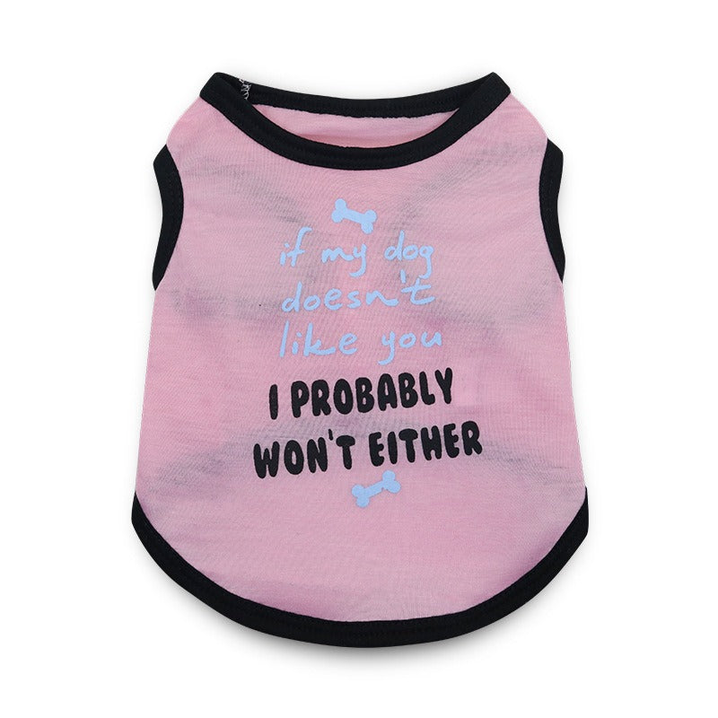 Dog Clothes Summer Clothes Teddy Pet Vest Bears Fadou Small Dogs Puppies Cats Thin Light and Breathable