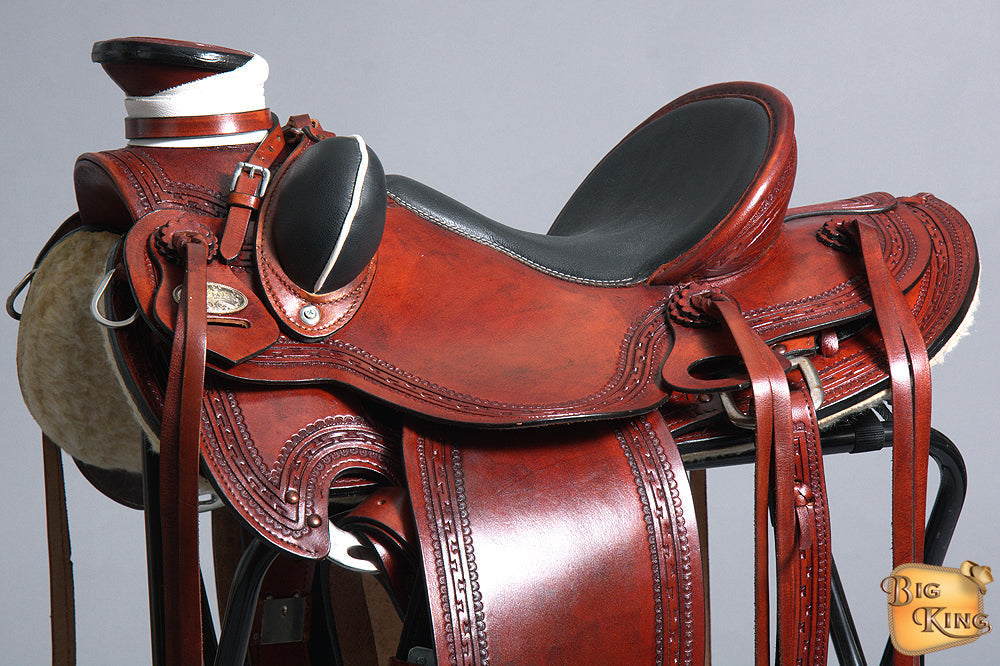 Western Horse Wade Saddle American Leather Ranch Roping Mahogany