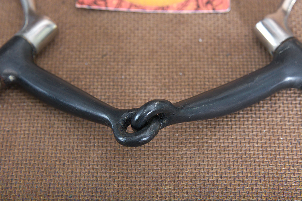 5" Hilason Western Sweet Iron Ring Stainless Steel Horse Black Mouth Bit