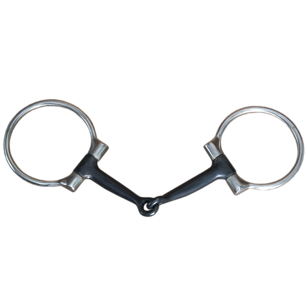 5" Hilason Western Sweet Iron Ring Stainless Steel Horse Black Mouth Bit