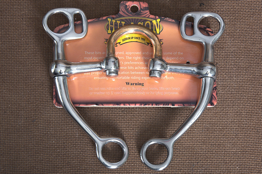 5" Hilason Stainless Steel Tom Thumb Horse Bit W/ Copper Highport Mouth