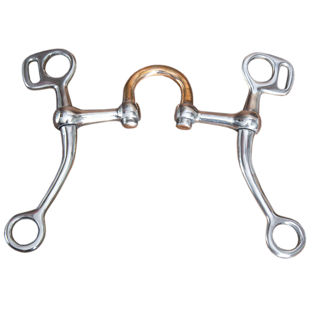 5" Hilason Stainless Steel Tom Thumb Horse Bit W/ Copper Highport Mouth