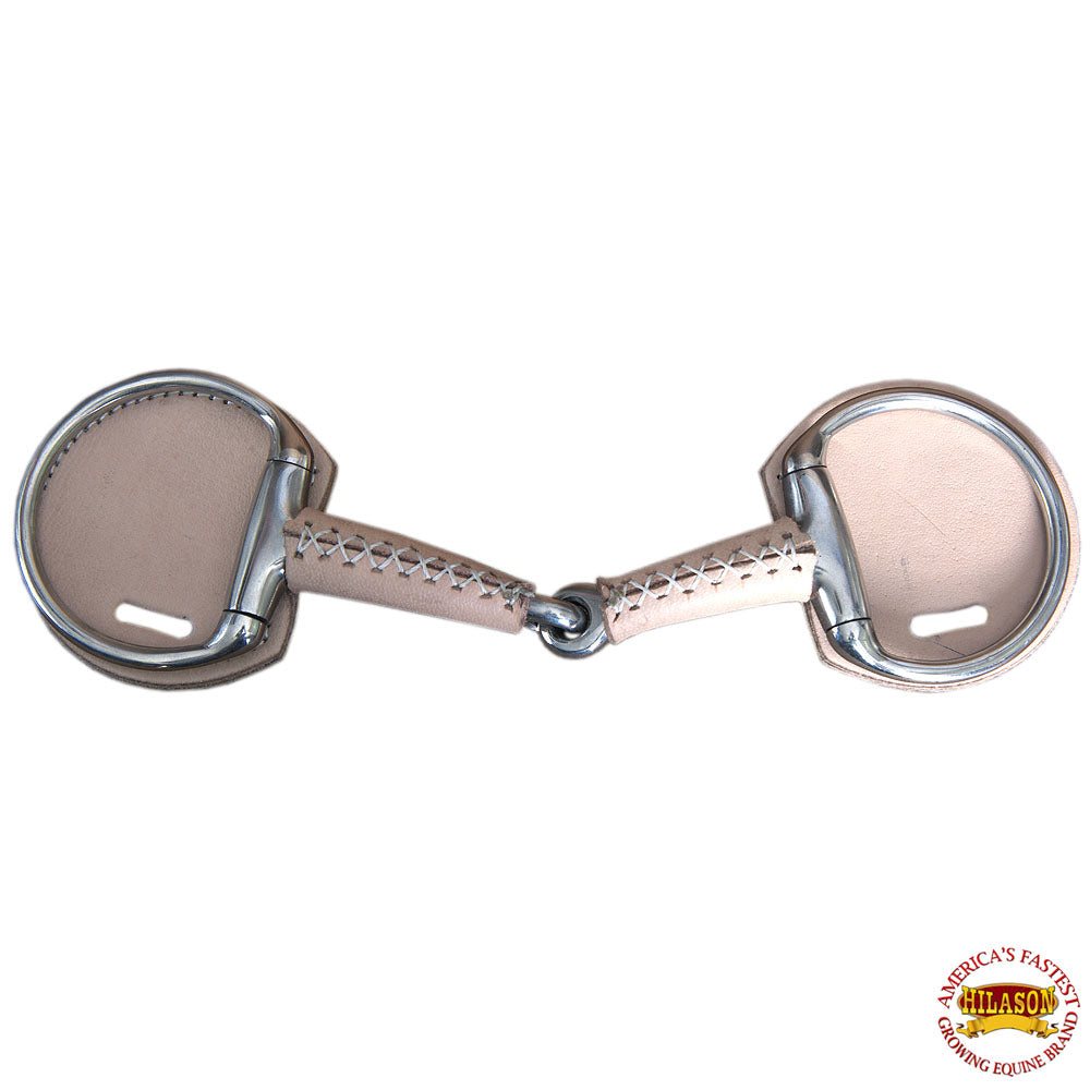 5" Hilason Western Leather Covered Horse Mouth Bit W/ Jointed Steel Mouth