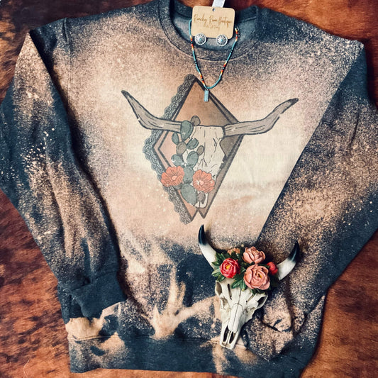 Vintage Lace Skull Sweatshirt