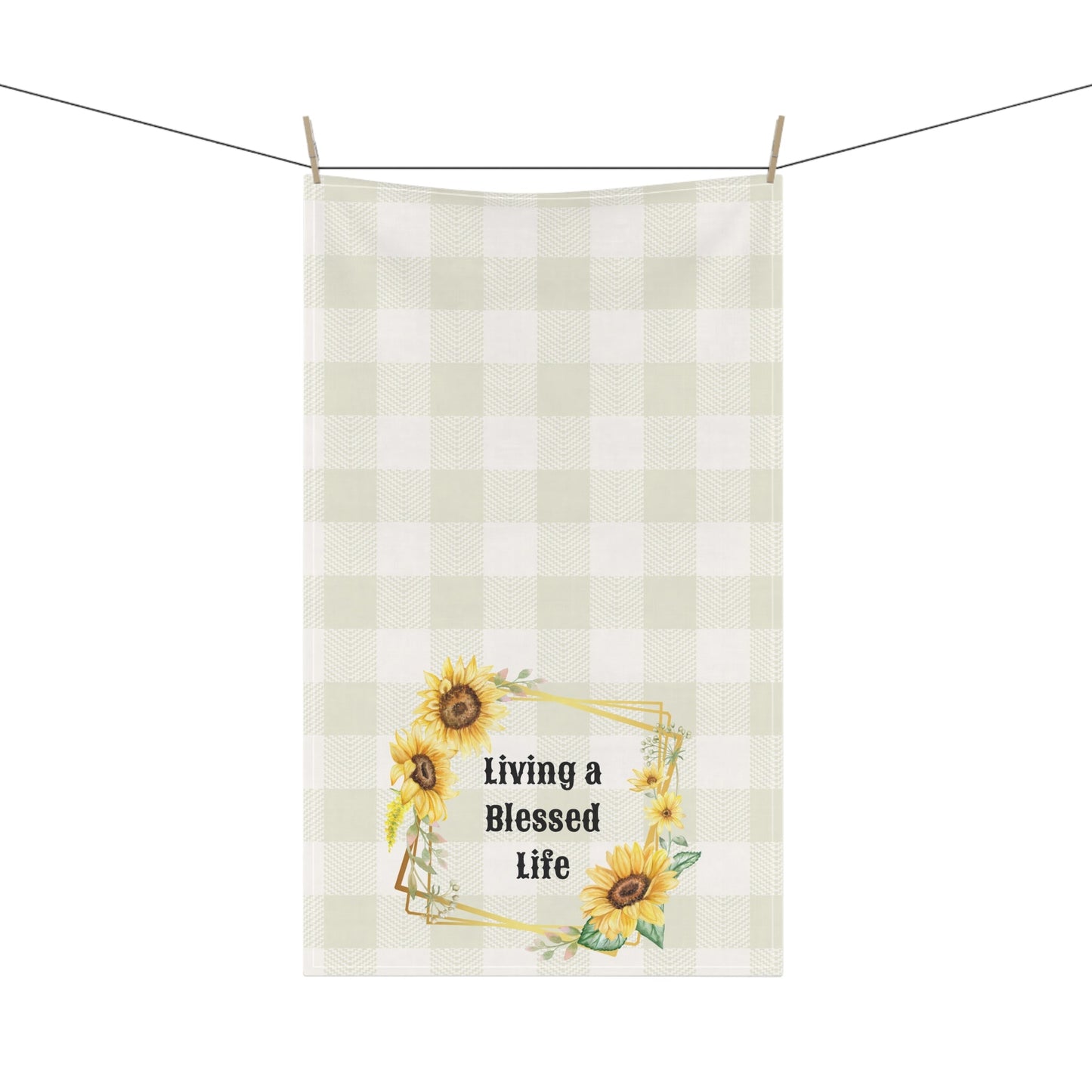 Sunflower-Themed Tea Towels: Living a Blessed Life - Perfect for Home Decor, Gifts, Kitchen, or Farmhouse Style