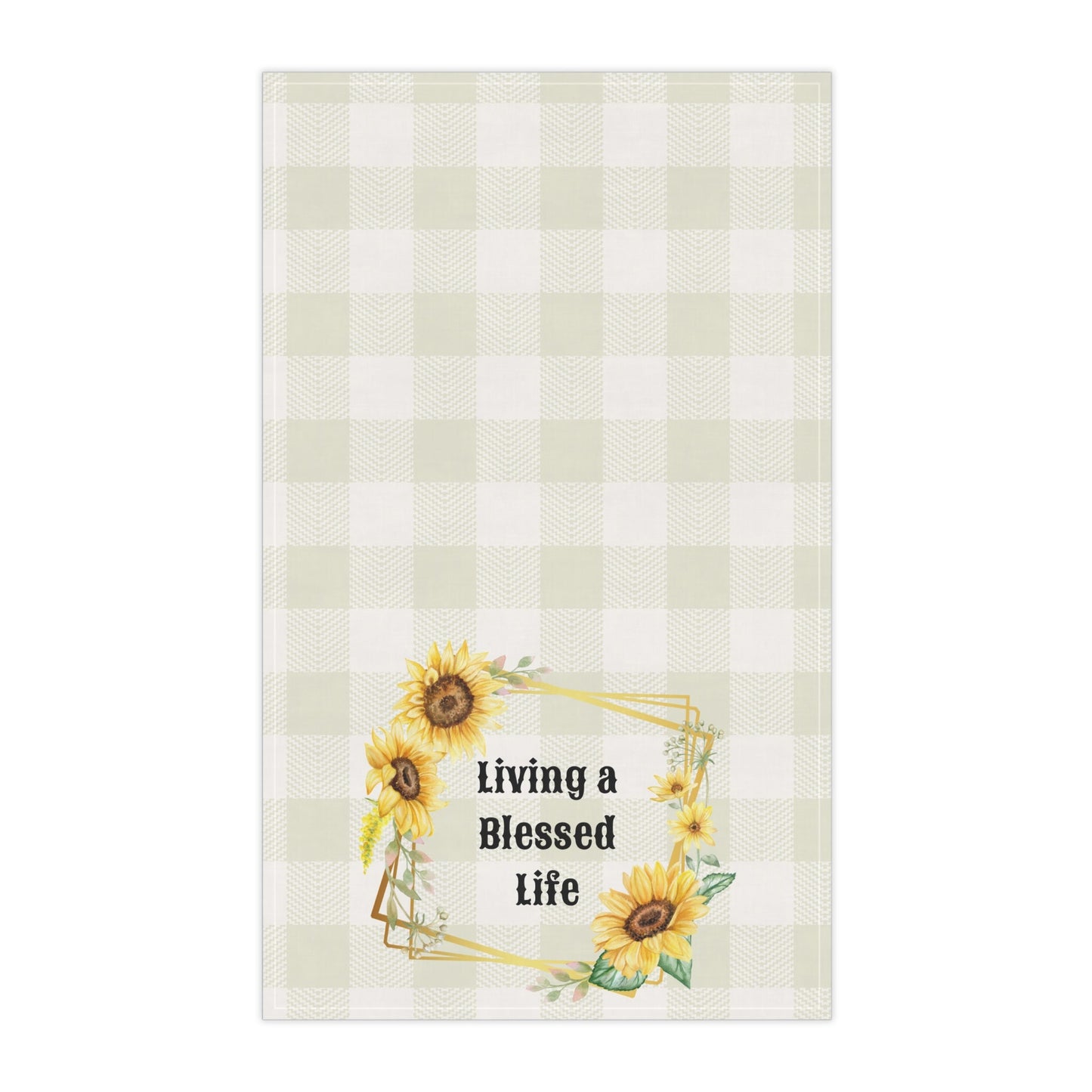 Sunflower-Themed Tea Towels: Living a Blessed Life - Perfect for Home Decor, Gifts, Kitchen, or Farmhouse Style