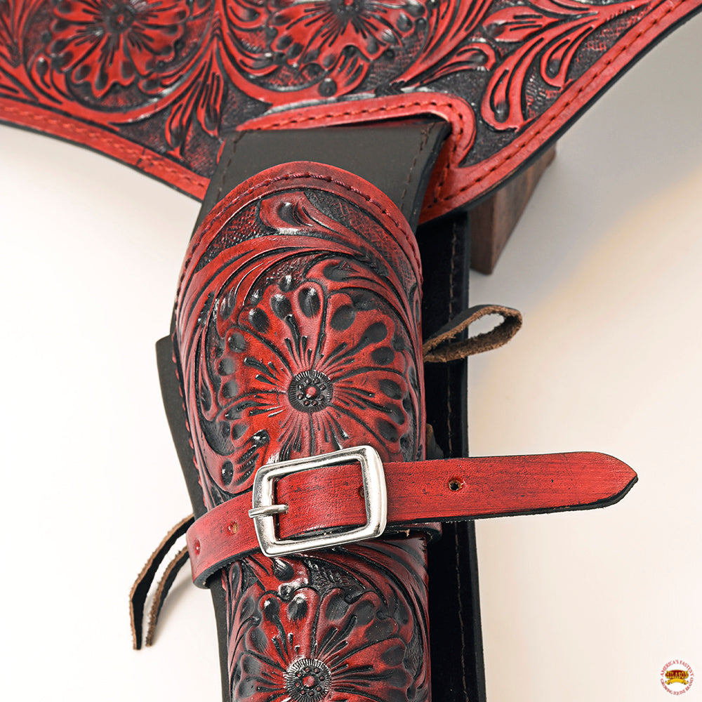 38 In Hilason Western Right Hand Gun Holster Rig 44/45 Cal Leather Cowboy