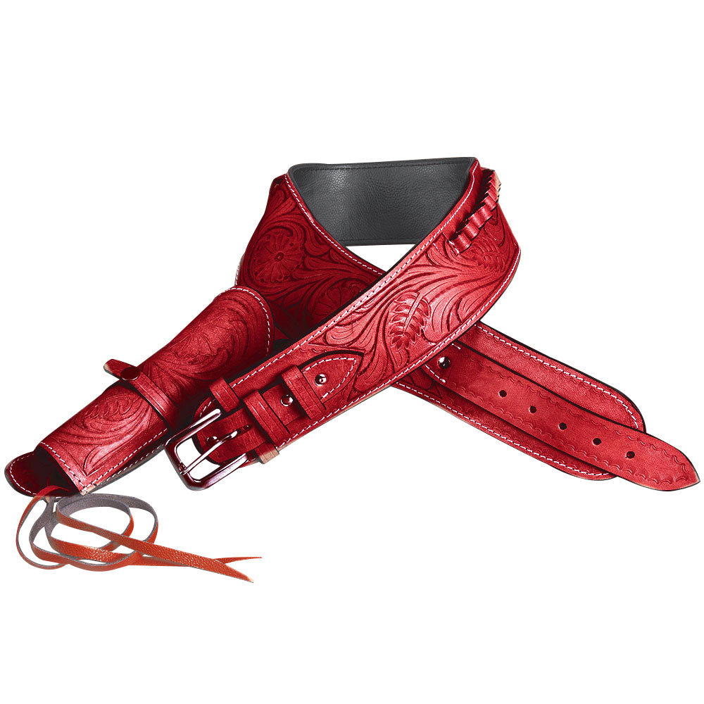 42 In Hilason Western Right Hand Gun Holster Rig 44/45 Cal Leather Cowboy