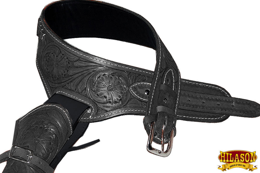 36 In Hilason Western Right Hand Gun Holster Rig 38 Cal Leather Cowboy