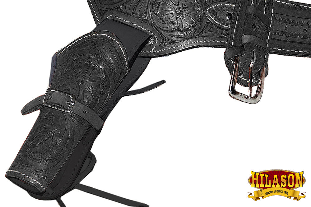 44 In Hilason  Western Right Hand Gun Holster Rig 22 Cal Leather Cowboy
