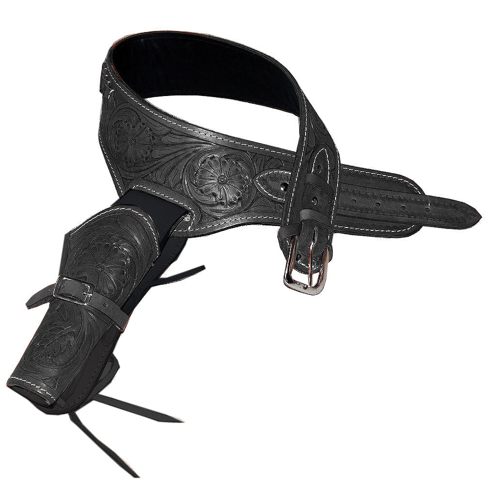40 In Hilason Western Right Hand Gun Holster Rig 22 Cal Leather Cowboy