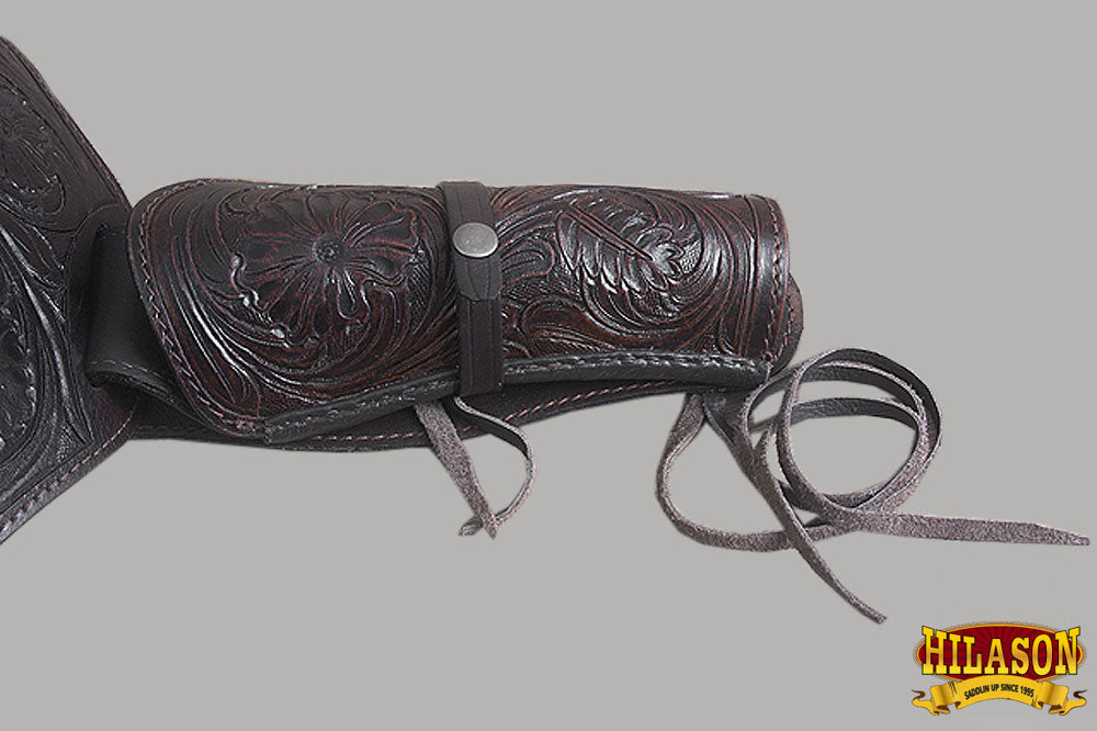 38 In Hilason Western Right Hand Gun Holster Rig 44/45 Cal Leather Cowboy