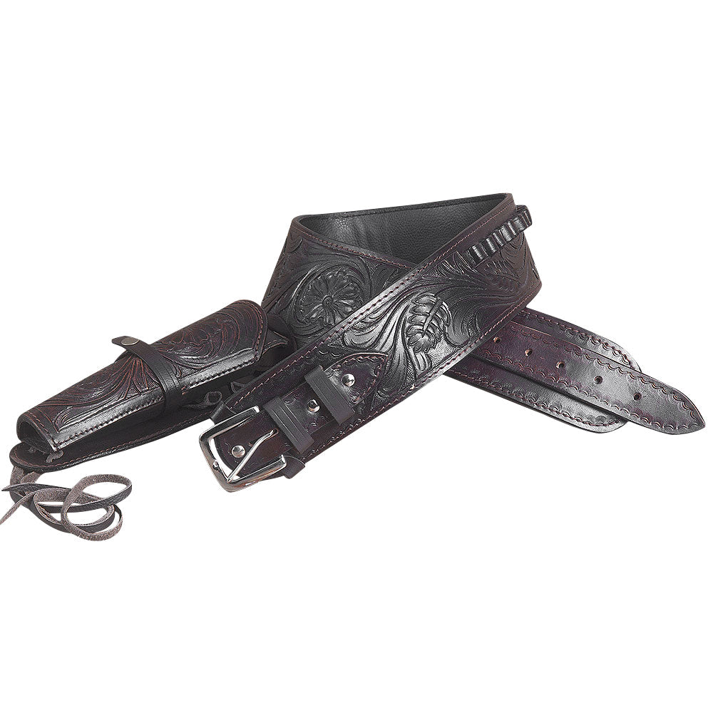 36 In Hilason Western Right Hand Gun Holster Rig 44/45 Cal Leather Cowboy