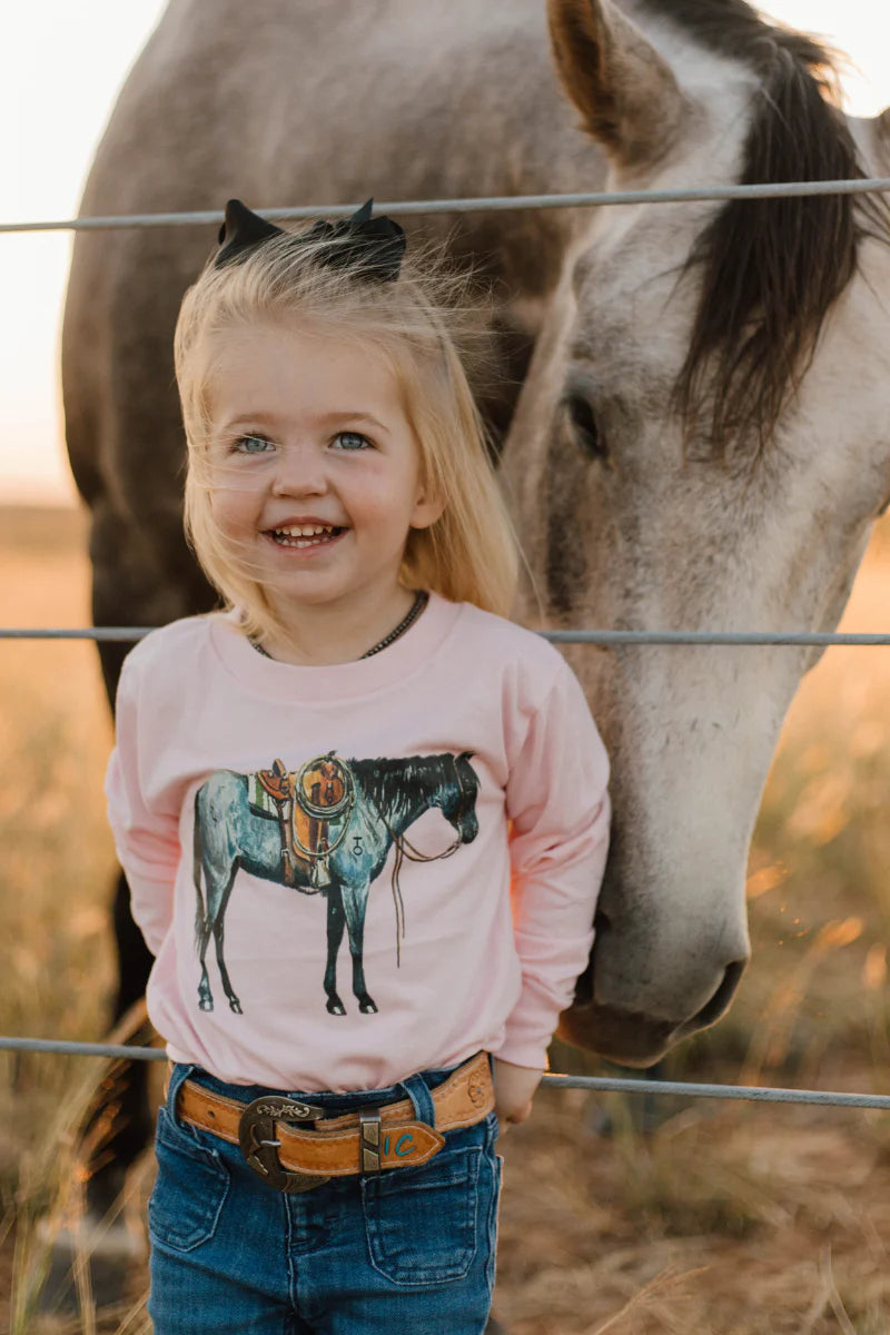 MINI BLU ROAN BELLE LONG SLEEVE TEE - Baby Pink