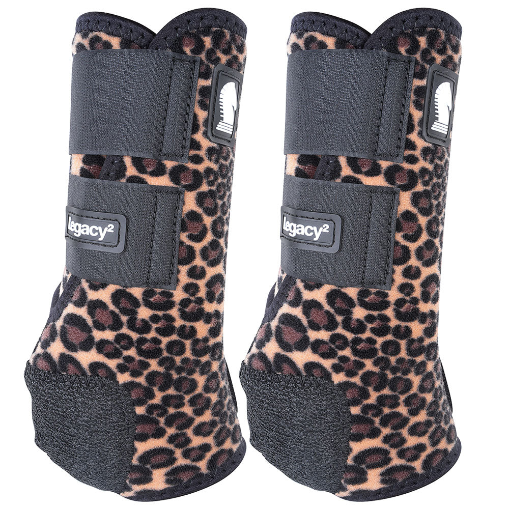 Classic Equine Lightweight Legacy2 Rear Hind Sports Boots Pair Cheetah