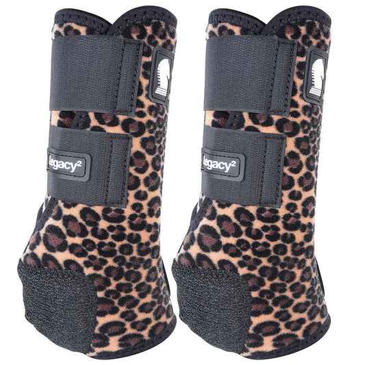 Classic Equine Lightweight Legacy2 Rear Hind Sports Boots Pair Cheetah