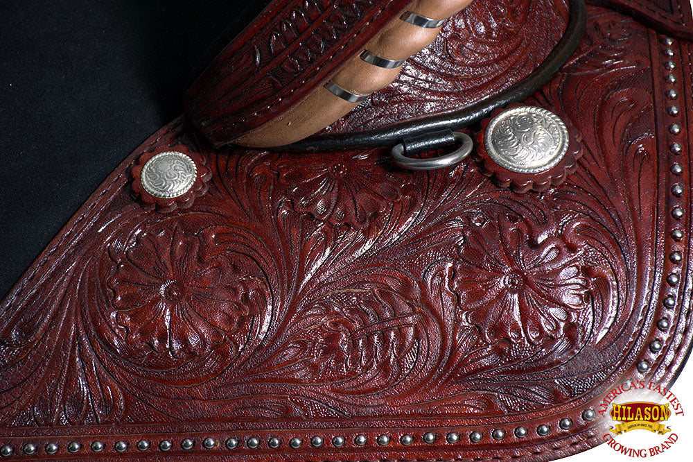 HILASON Western Horse Treeless Trail Barrel Saddle American Leather | Horse Saddle | Western Saddle | Treeless Saddle | Saddle for Horses | Horse Leather Saddle