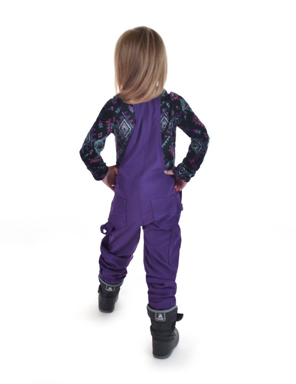 Girls WHPH Bib Overall Tuck-In Purple