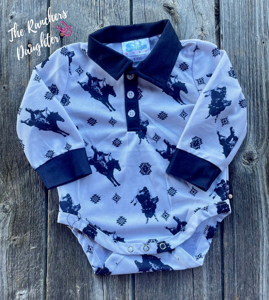 Shea Baby Roughstock Longsleeve Polo Onesie