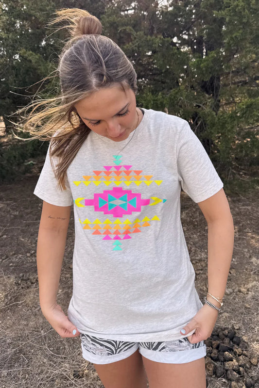 Neon Wild West Aztec Tee