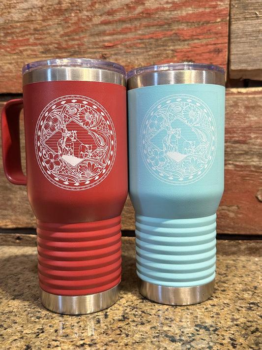 Breakaway Roper 20 oz coffee mug White Outline