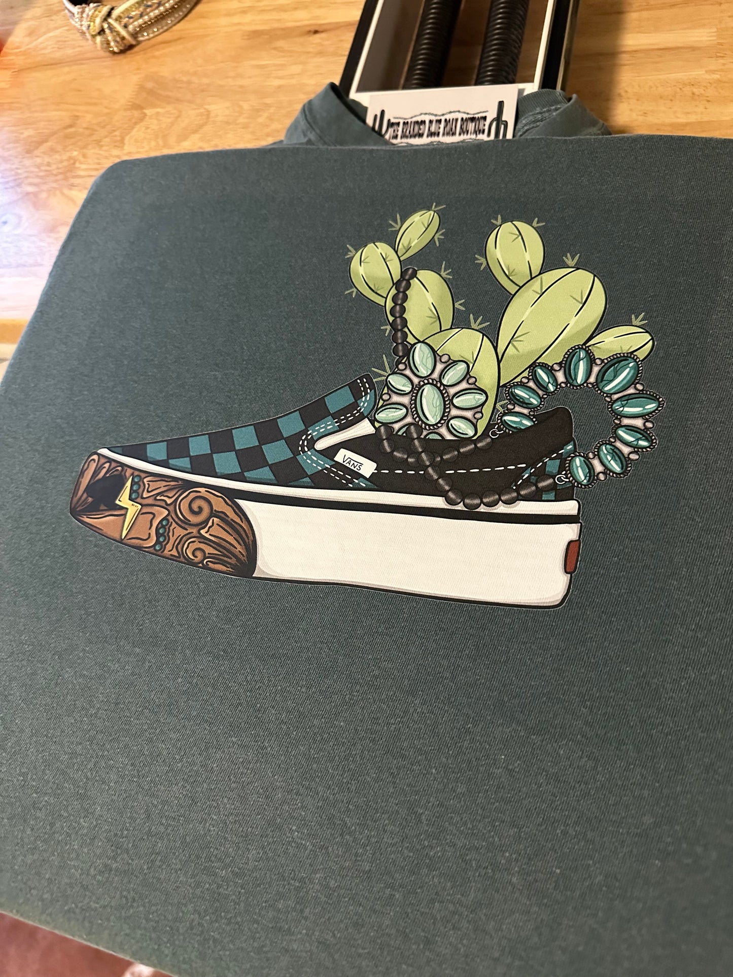 Cactus BBR checkered shoes graphic tee - Comfort Colors