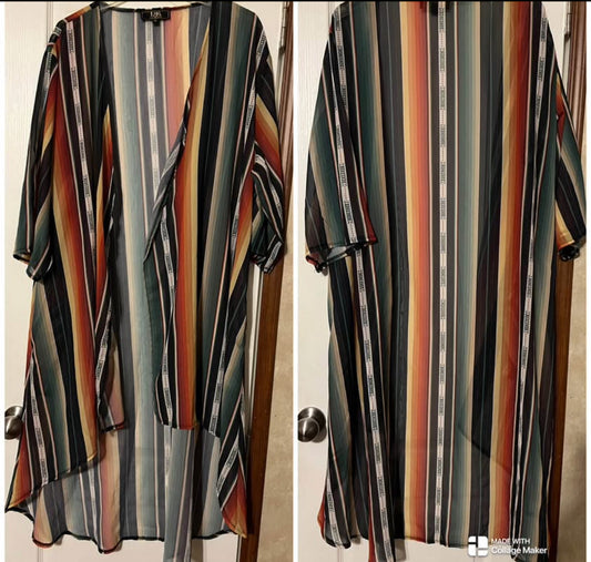 Serape and Cow Print Duster