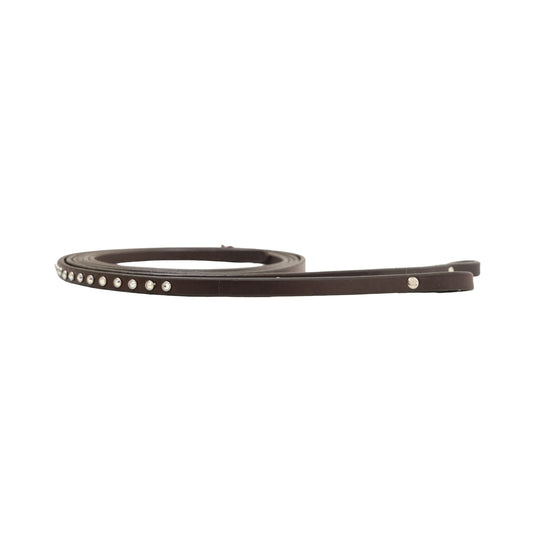 702-CHJ 5/8" Split reins chocolate leather with stones