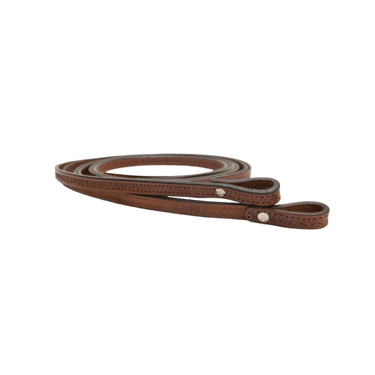 702-TK 5/8" Split reins toast leather basket tooled