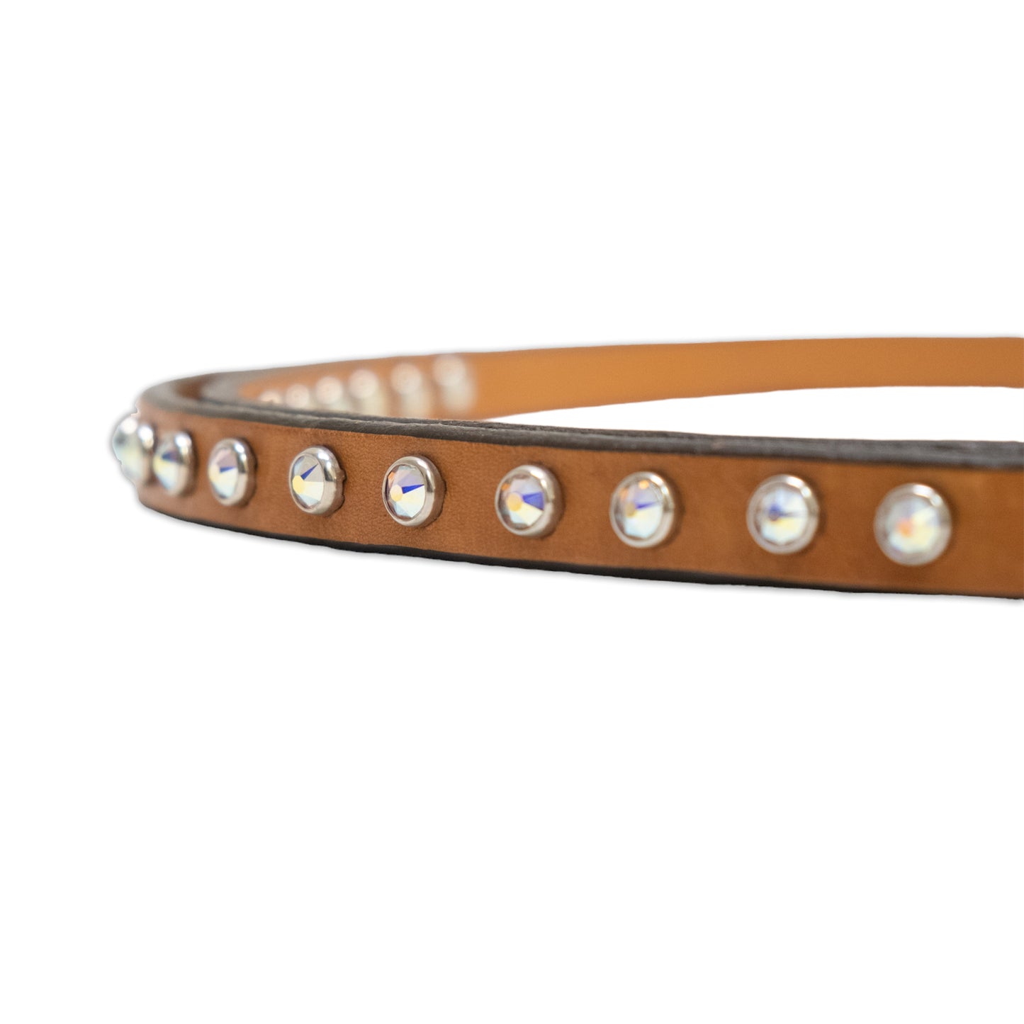 790-J 5/8" Roping rein golden leather with crystals