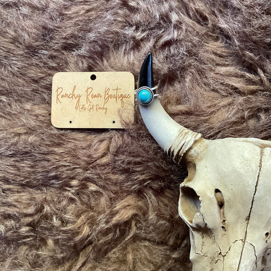 Turquoise Double Band Western Ring