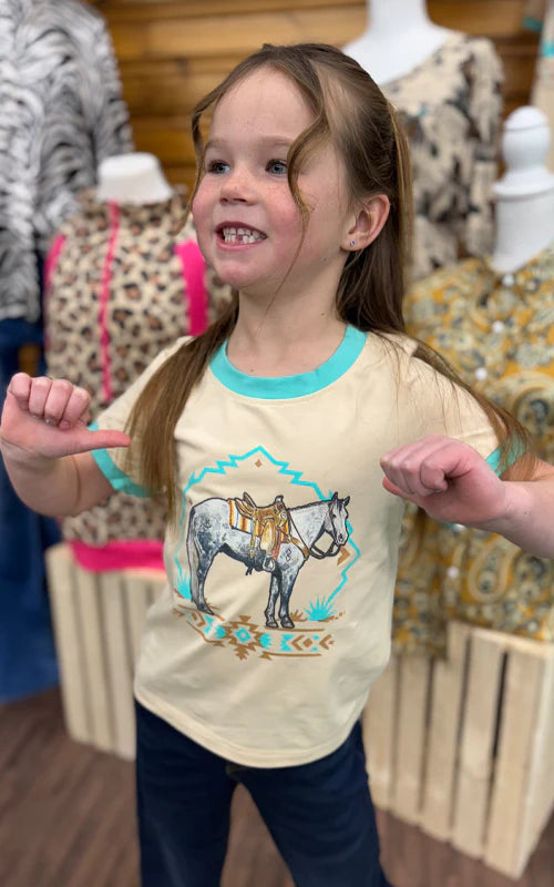 MINI TURQUOISE TRAIL RINGER TEE