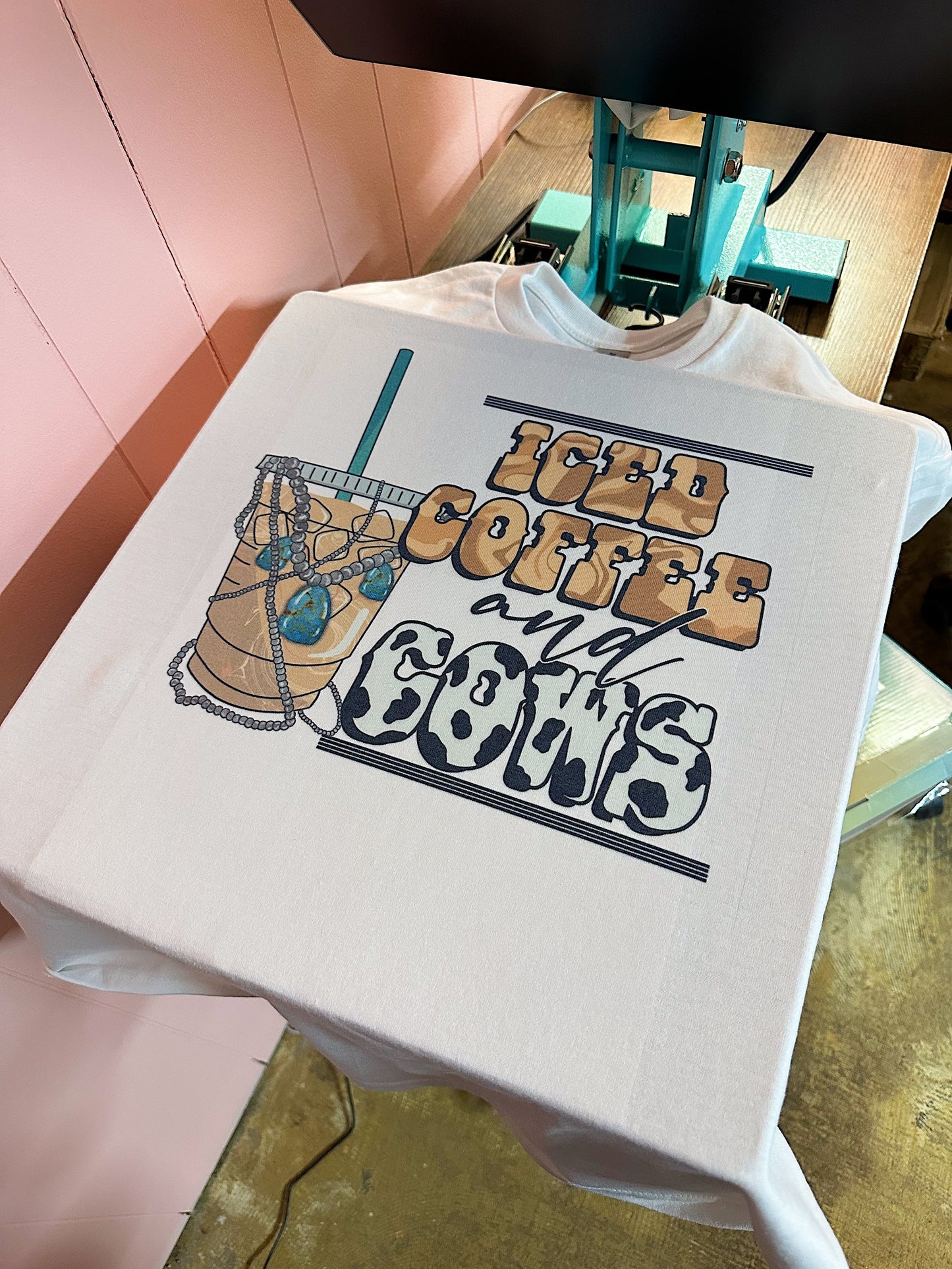 Iced Coffee & Cows TEE or CREWNECK
