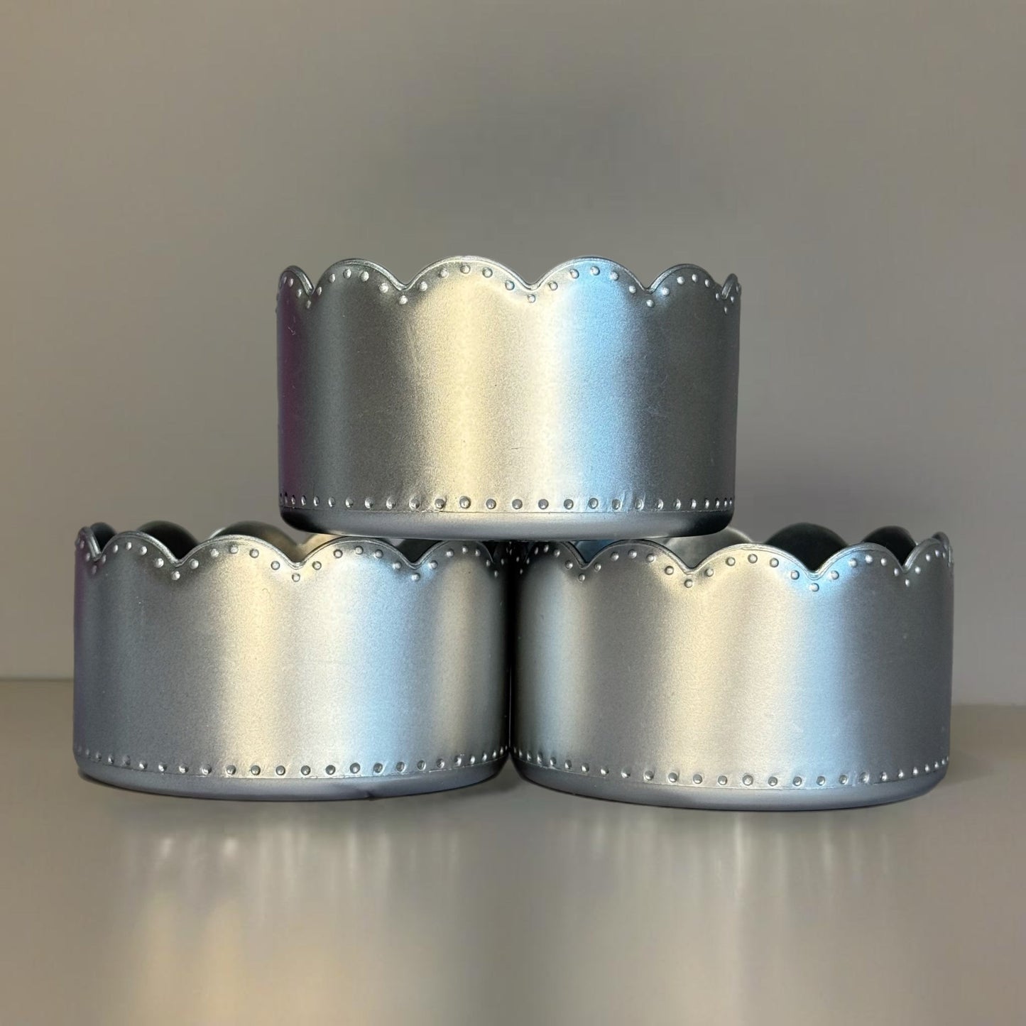 Silver Metallic Scallop Tumbler Boot