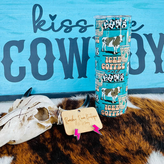 Iced Coffee and Cows 20oz Skinny Tumbler