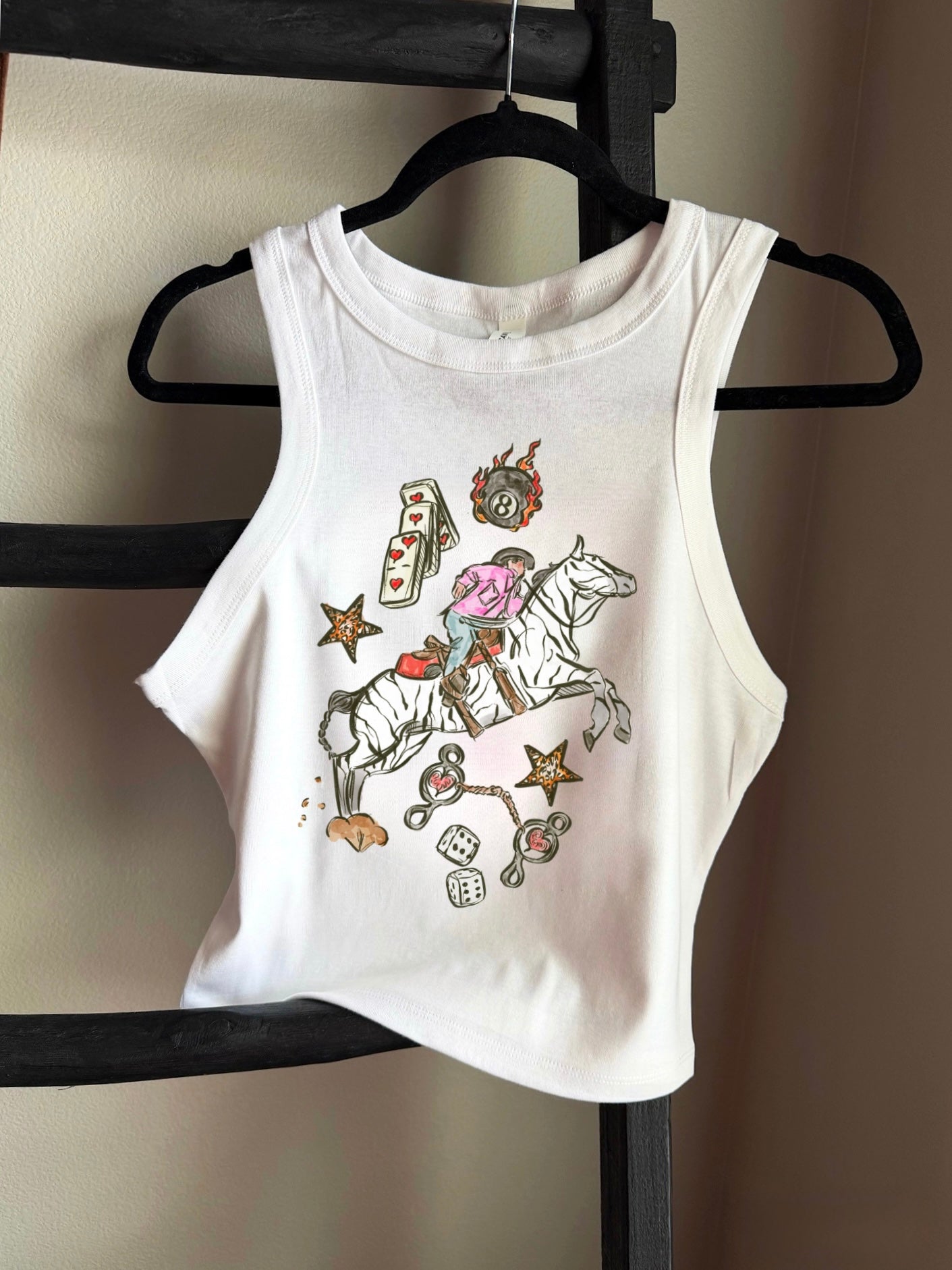 Wild Card Cowboy Cropped Tank