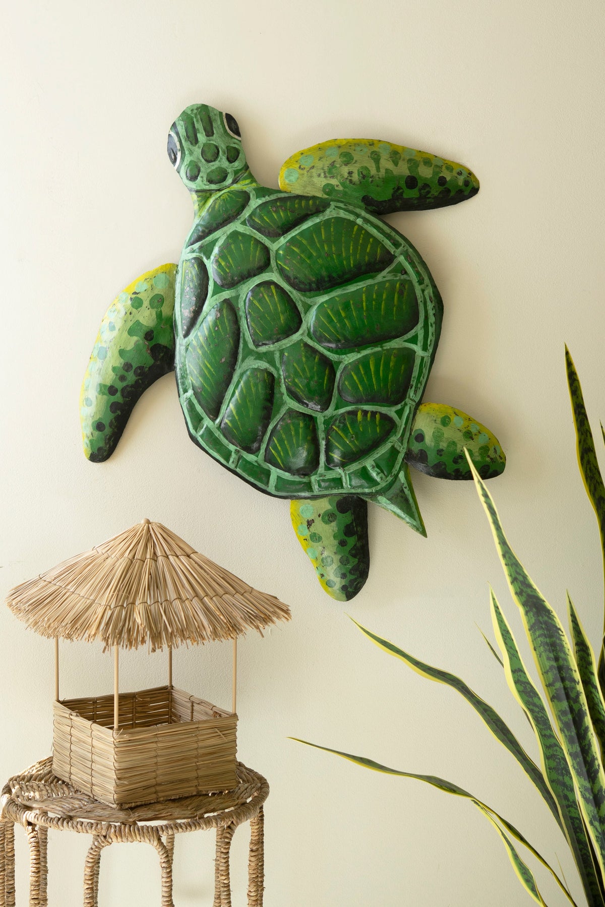 Rustic Recycled Metal Sea Turtle Wall Decor