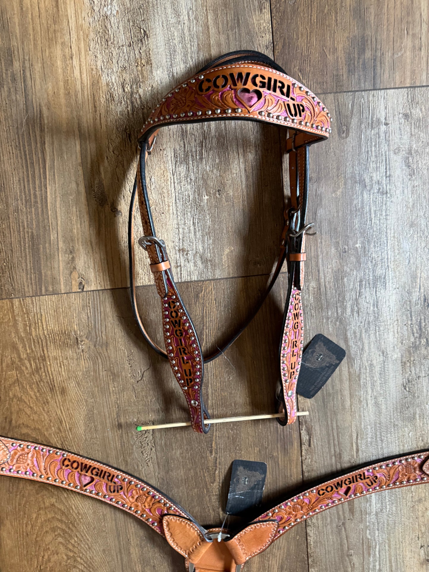 Cowgirl Up 16” saddle Bridle & Brest collar package
