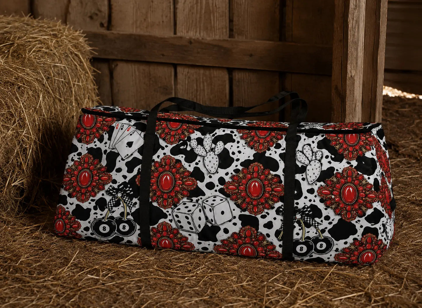 Red Turquoise Western Icon Hay Storage Bag