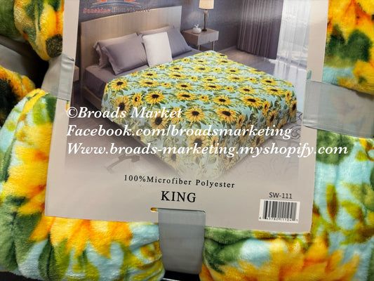 Sunflower Green Super Plush Blanket