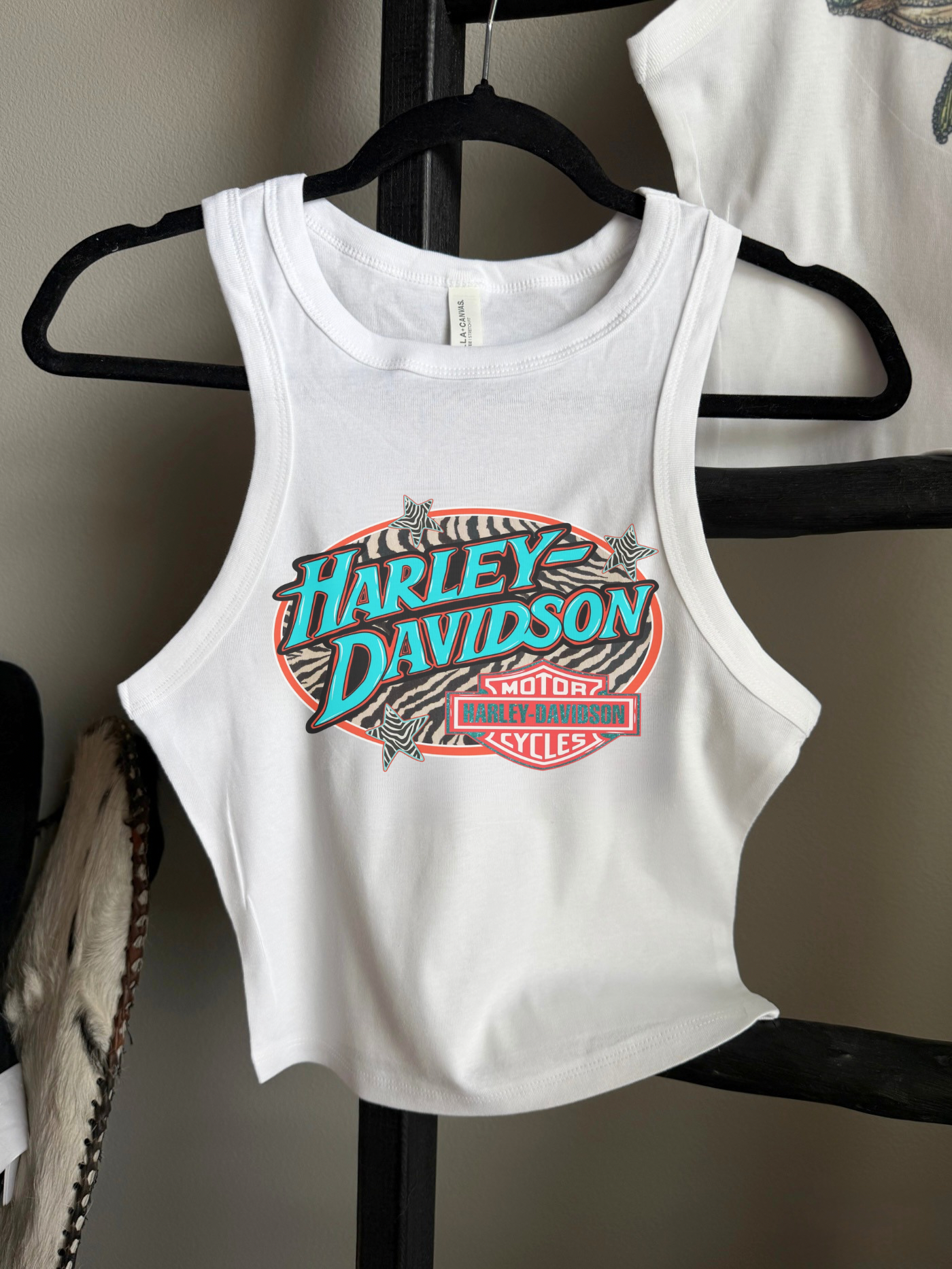 Zebra Harley Cropped Tank