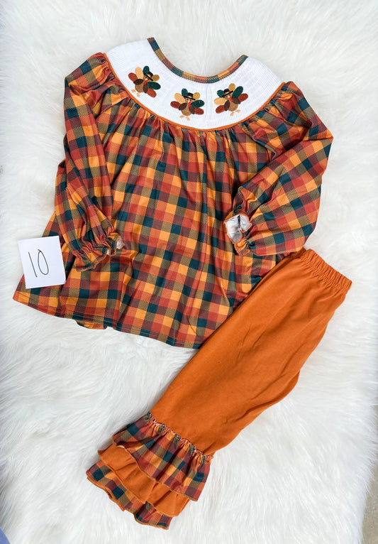 Fall Plaid Girl’s Thanksgiving Set (#10)
