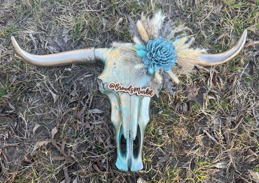 Christa Flex Gold & Blue Cowskull