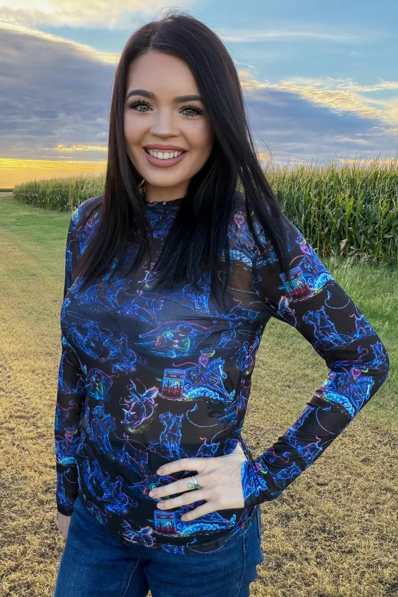 Neon Rodeo mesh top