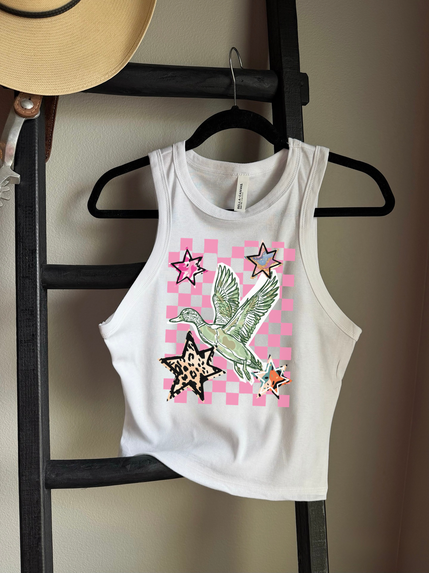 Pink Skies & Duck Vibes Cropped Tank