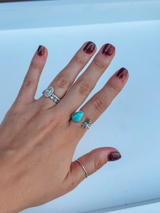Turquoise Horned Frog Ring