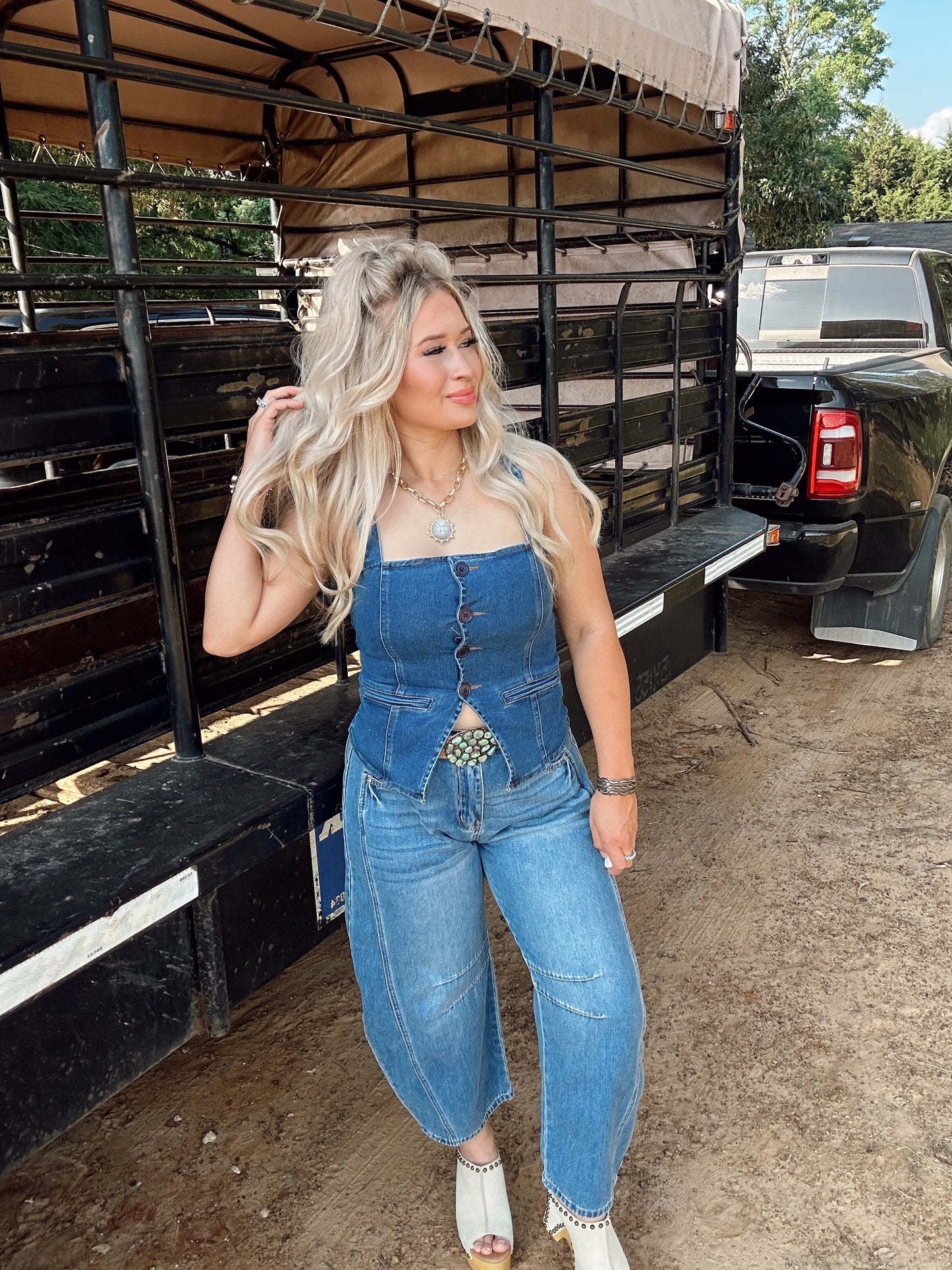 The Lenny Denim Top