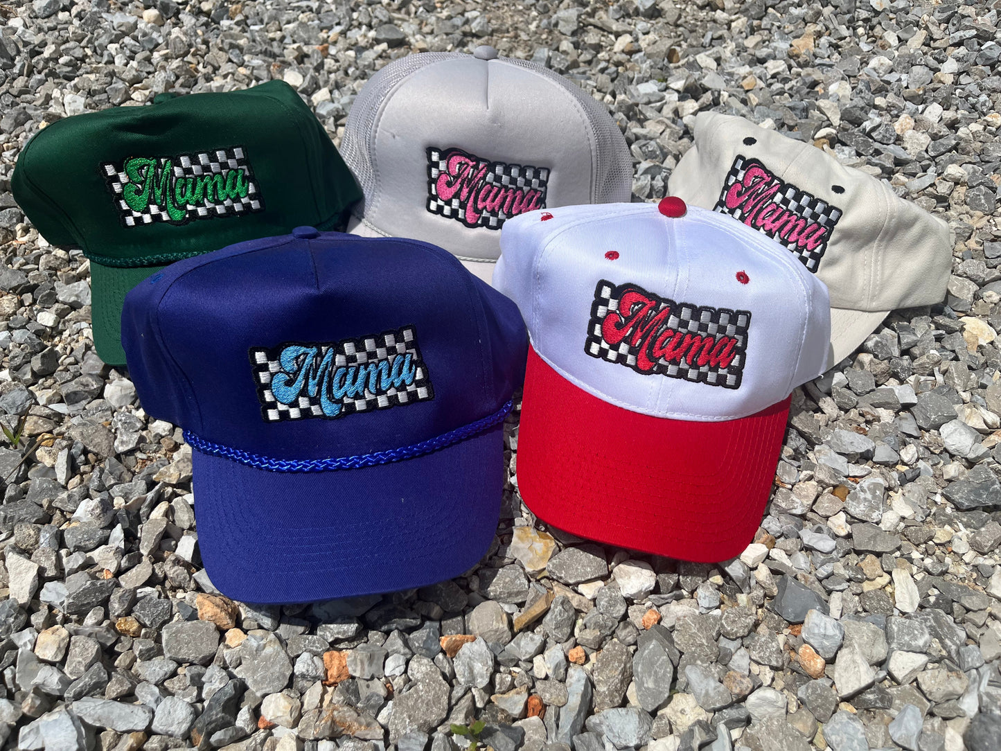 Checkered Mama Embroidered Hat