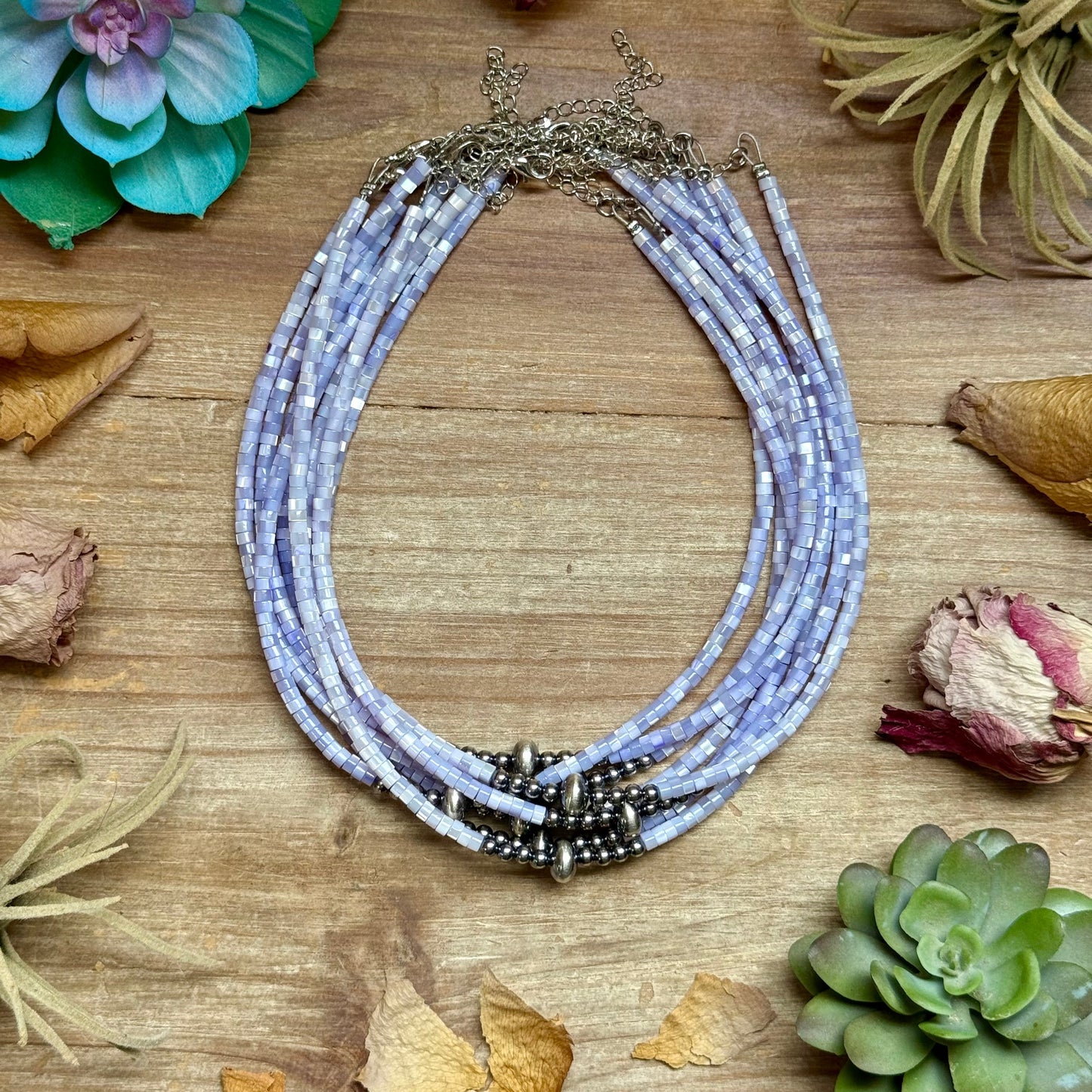 Purple Shell Necklace –  15"