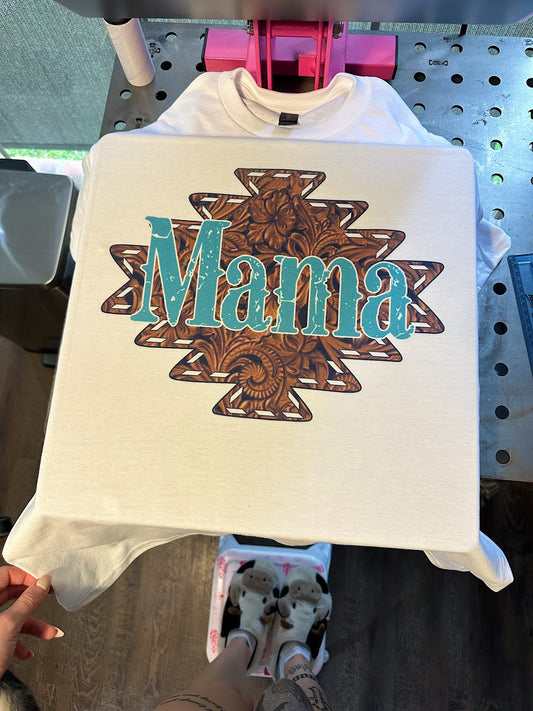 Tooled Leather Mama TEE or CREWNECK